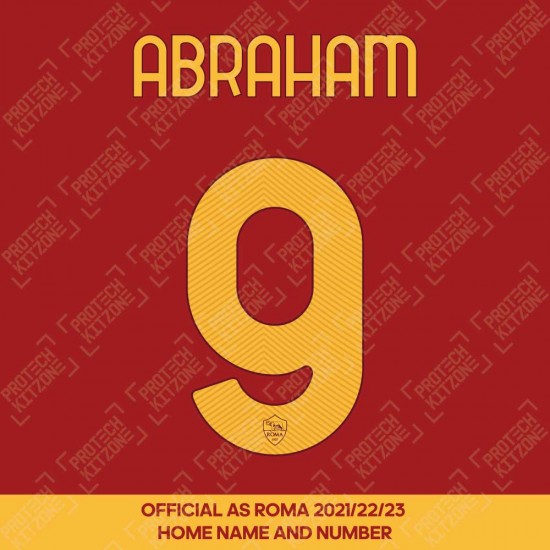 Abraham 9 (Official AS Roma 2021/22/23 Home/Fourth Club Name and Numbering)