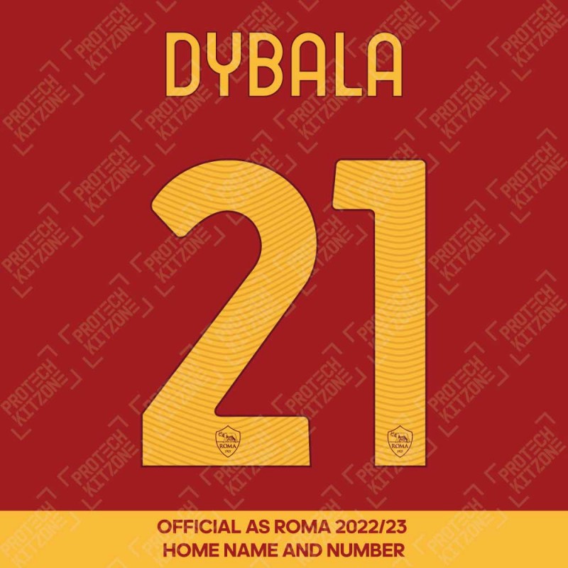 Dybala 21 (Official AS Roma 2022/23 Home Club Name and Numbering)