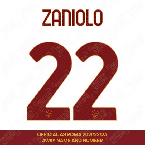 Zaniolo 22 (Official AS Roma 2021/22/23 Away/Third Club Name and Numbering)