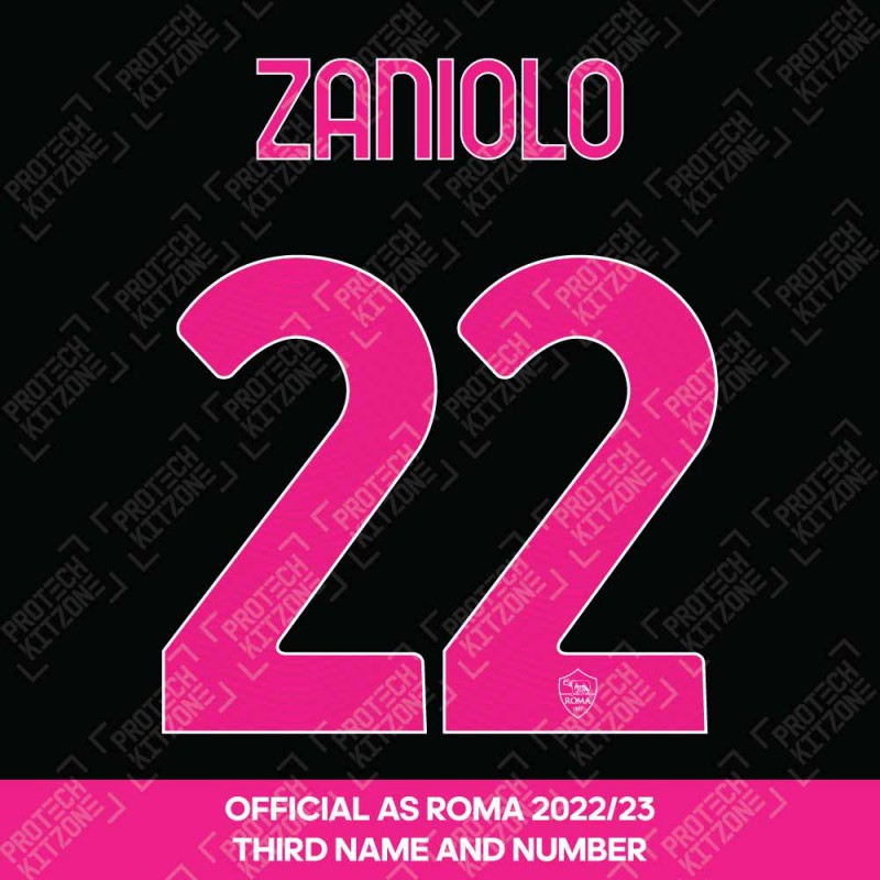 Zaniolo 22 (Official AS Roma 2022/23 Third Club Name and Numbering)