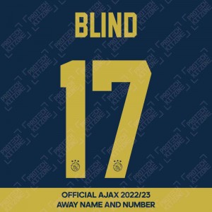 Blind 17 (Official Ajax FC 2022/23 Away Shirt Name and Numbering)