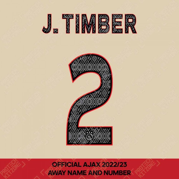 J. Timber 2 (Official Ajax FC 2022/23 Third Shirt Name and Numbering), Ajax, JT2-AJAX-22-23-3R, 