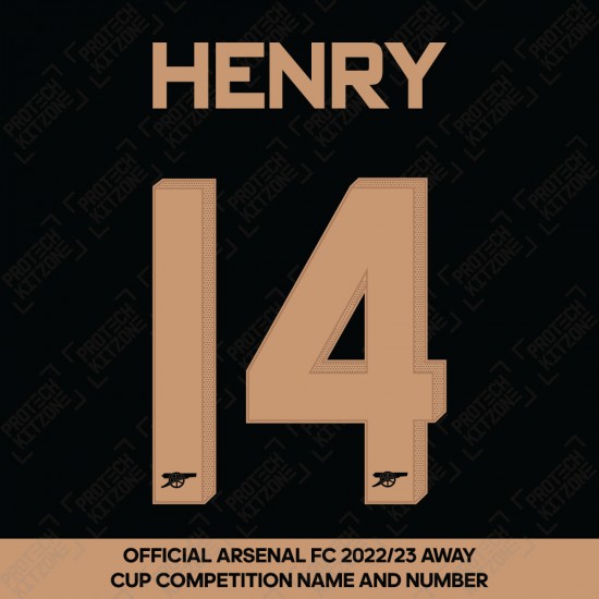 Henry 14 (Official Arsenal 2022/23 Away Club Name and Numbering)