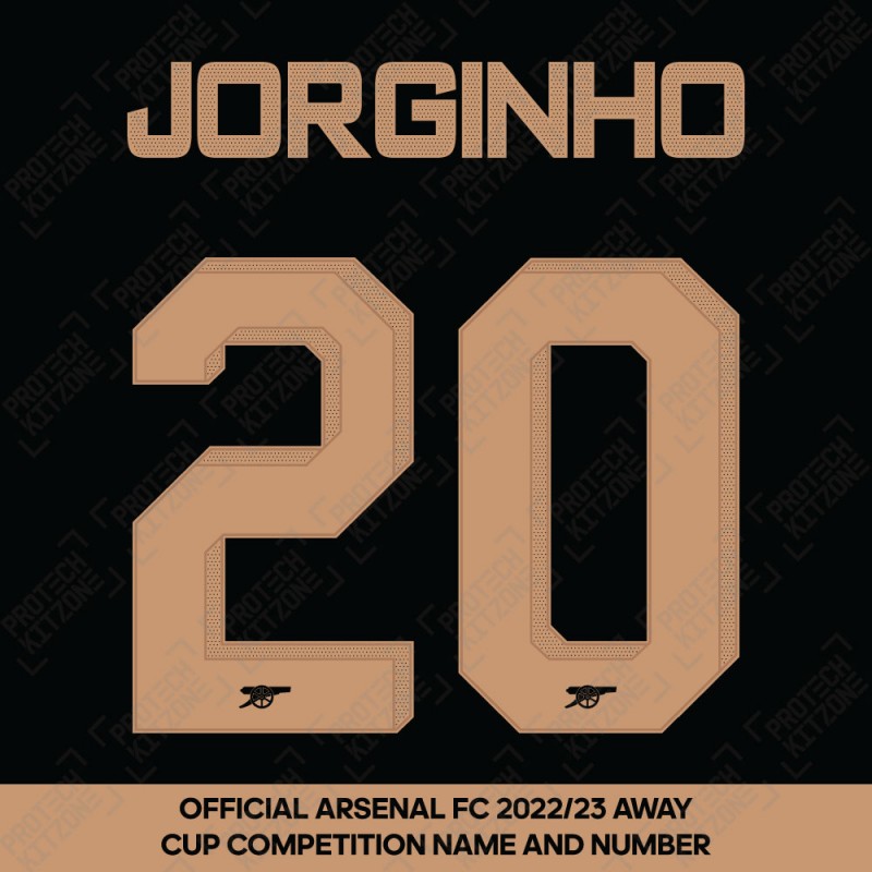 Jorginho 20 (Official Arsenal 2022/23 Away Club Name and Numbering)