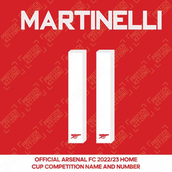 Martinelli 11 (Official Arsenal 2022/23 Home Club Name and Numbering)