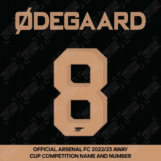 Ødegaard 8 (Official Arsenal 2022/23 Away Club Name and Numbering)