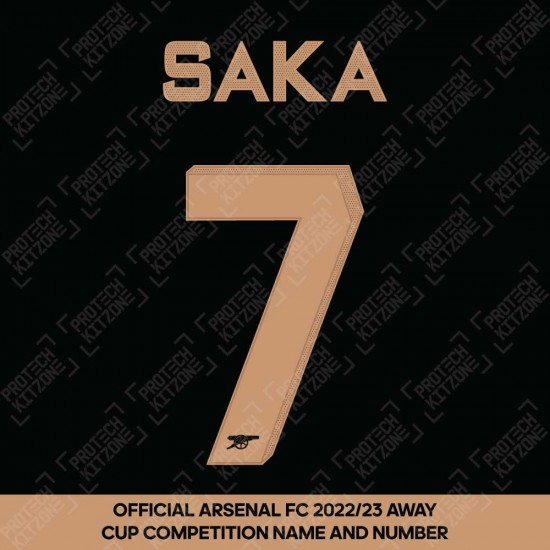 Saka 7 (Official Arsenal 2022/23 Away Club Name and Numbering)