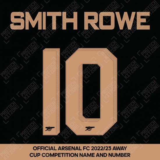 Smith Rowe 10 (Official Arsenal 2022/23 Away Club Name and Numbering)