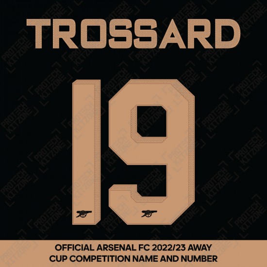 Trossard 19 (Official Arsenal 2022/23 Away Club Name and Numbering)