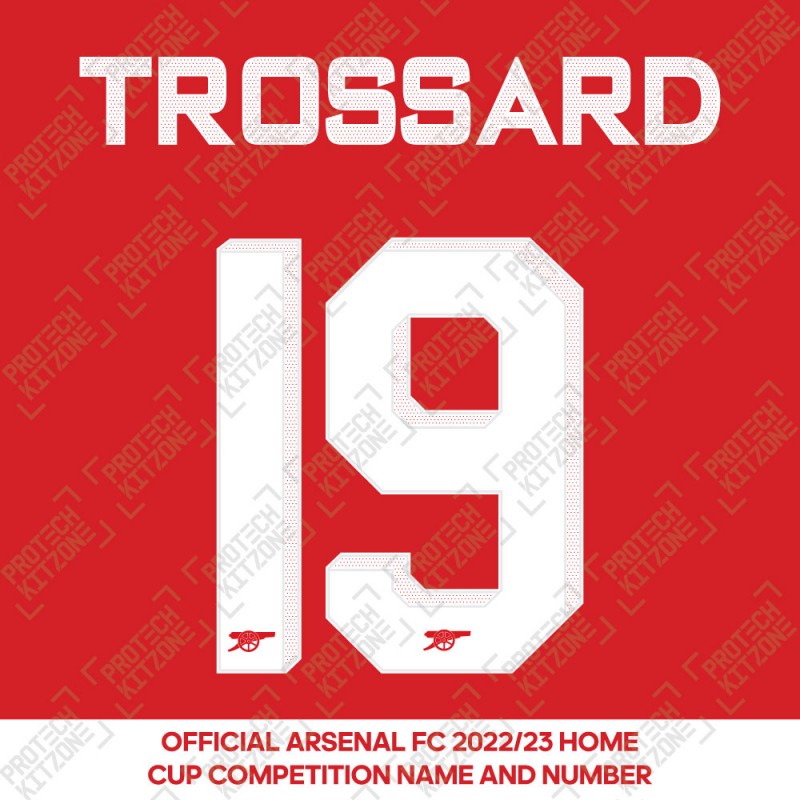 Trossard 19 (Official Arsenal 2022/23 Home Club Name and Numbering)