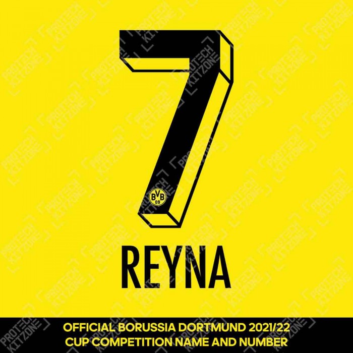 Reyna 7 (Official Borussia Dortmund 2022/23 Home Name and Numbering), 2022/23 Season Nameset, R72223HNNS, 