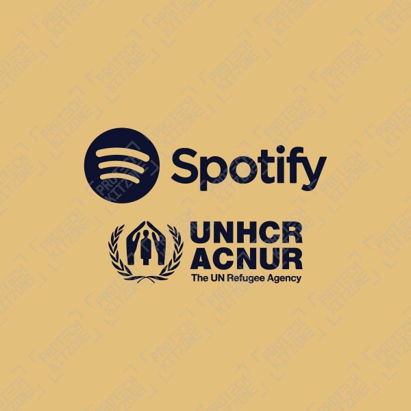 Spotify + UNHCR ACNUR The UN Refugee Agency Sponsors (For Barcelona 2022/23 Away Shirt)