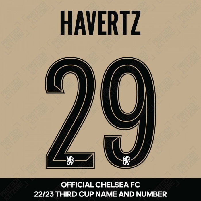 Havertz 29 (Official Name and Number Printing for Chelsea FC 22/23 Third Shirt), 2022/23 Season Nameset, H29CFC22233R, 