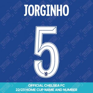 Jorginho 5 (Official Name and Number Printing for Chelsea FC 22/23 Home Shirt)