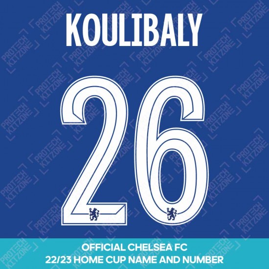 Koulibaly 26 (Official Name and Number Printing for Chelsea FC 22/23 Home Shirt)