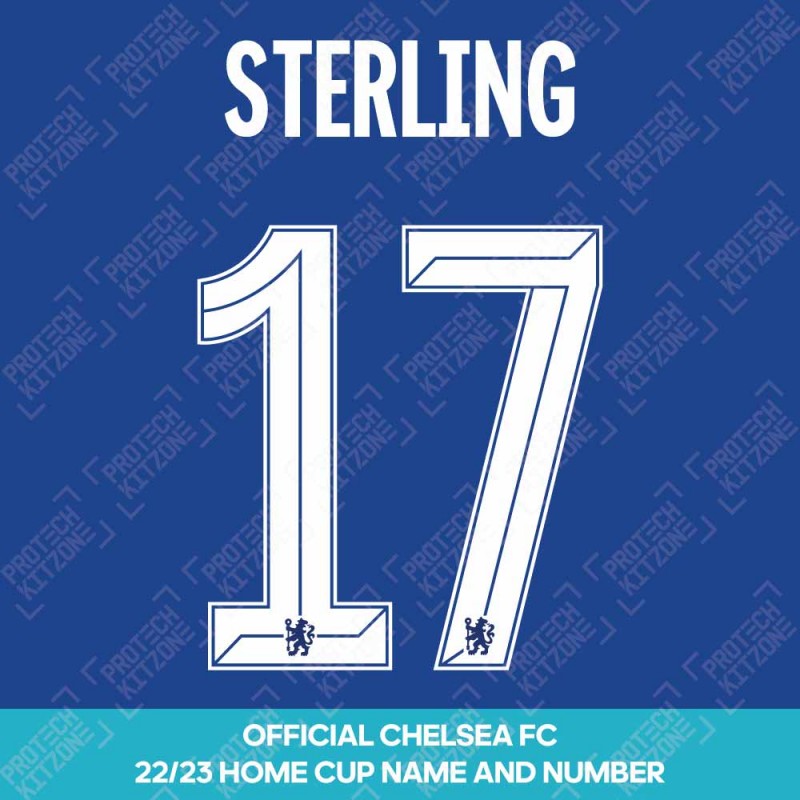 Sterling 17 (Official Name and Number Printing for Chelsea FC 22/23 Home Shirt)