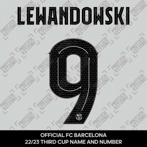 Lewandowski 9 (Official FC Barcelona 2022/23 Third Name & Numbering - Club Version) 