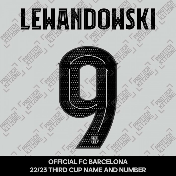 Lewandowski 9 (Official FC Barcelona 2022/23 Third Name & Numbering - Club Version), 2022/23 Season Namesets, L9FCB2223TCNNS, 