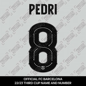 Pedri 8 (Official FC Barcelona 2022/23 Third Name & Numbering - Club Version) 
