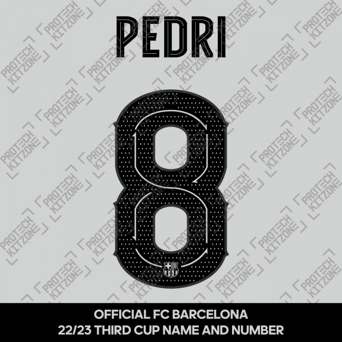 Pedri 8 (Official FC Barcelona 2022/23 Third Name & Numbering - Club Version), 2022/23 Season Namesets, P8FCB2223TCNNS, 