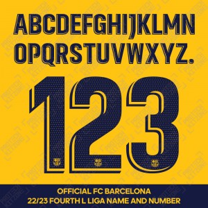 Official FC Barcelona 2022/23 Fourth La Liga Version Competition Name and Numbering