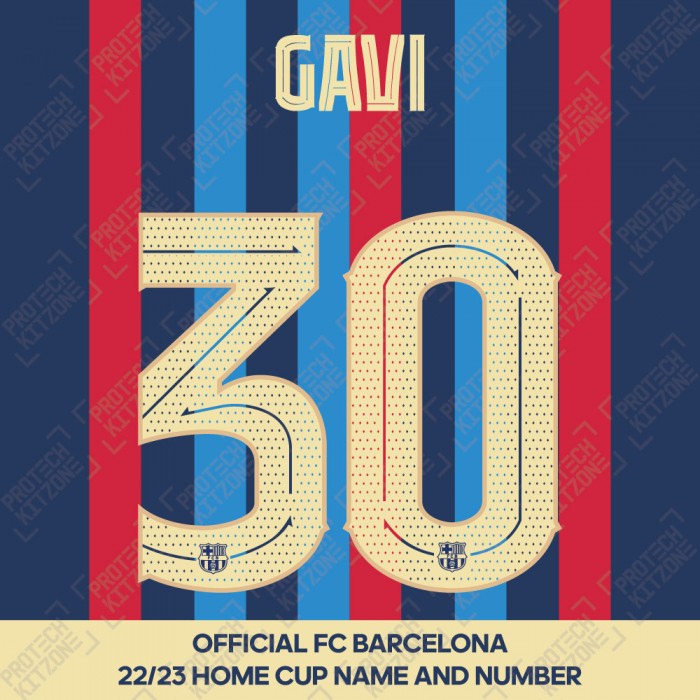 Gavi 30 (Official FC Barcelona 2022/23 Home Name & Numbering - Club Version), 2022/23 Season Namesets, G30FCB2223HCNNS, 