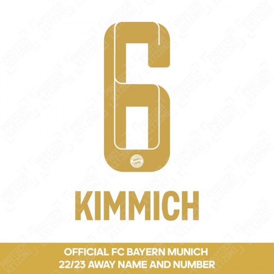 Kimmich 6 (Official FC Bayern Munich 2022/23 Away Name and Numbering)
