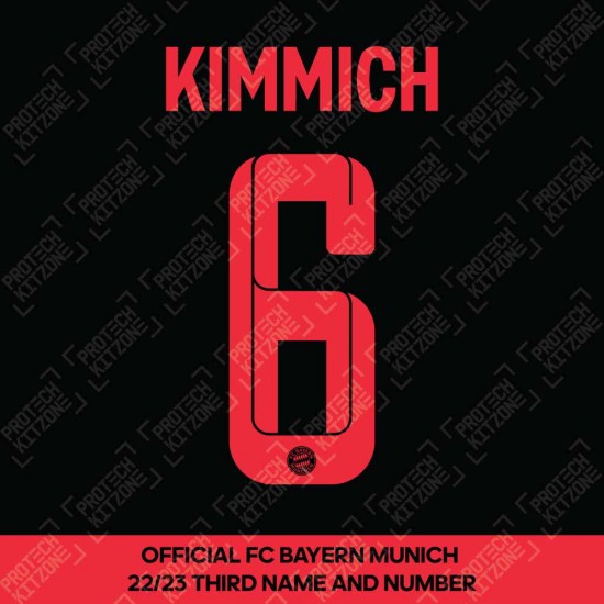 Kimmich 6 (Official FC Bayern Munich 2022/23 Third Name and Numbering)