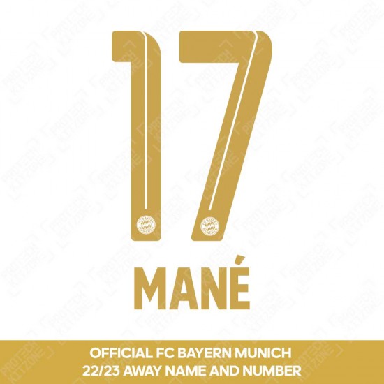 Mané 17 (Official FC Bayern Munich 2022/23 Away Name and Numbering)