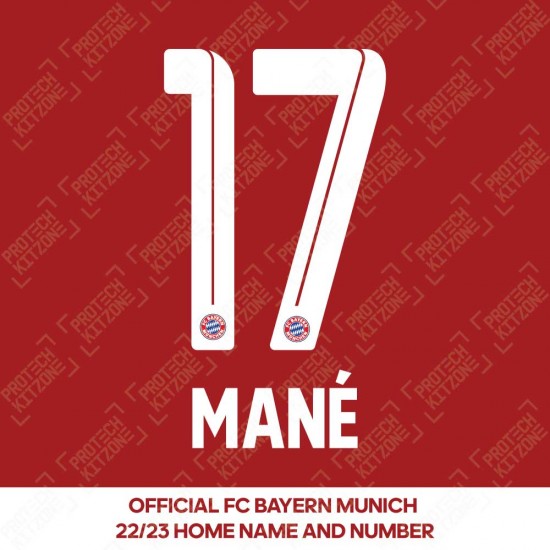 Mané 17 (Official FC Bayern Munich 2022/23 Home Name and Numbering)