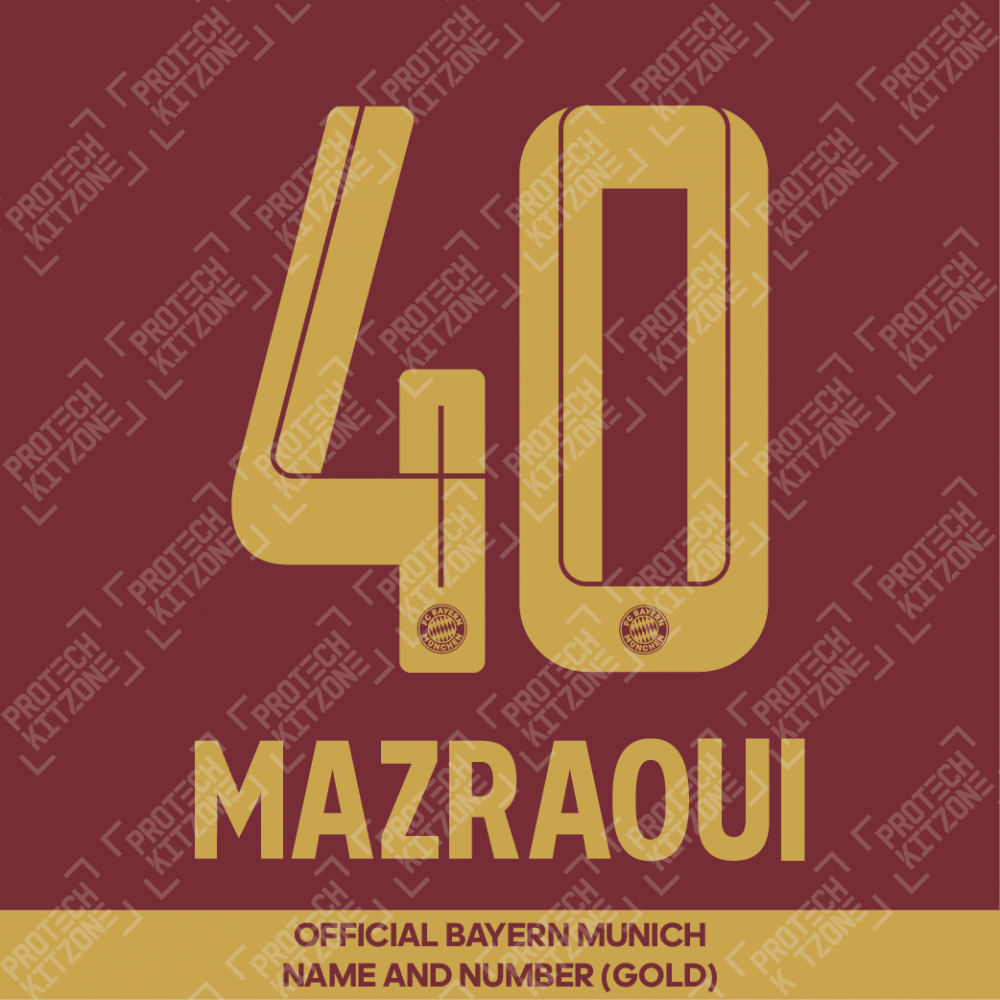 Mazraoui 40 (Official FC Bayern Munich 2022/23 Oktoberfest Name and Numbering) 