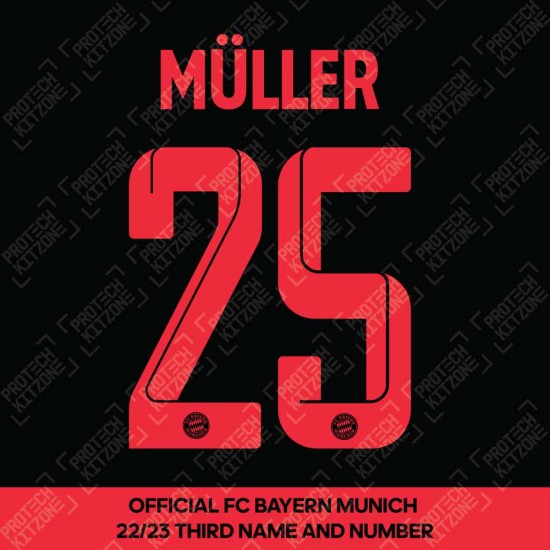 Müller 25 (Official FC Bayern Munich 2022/23 Third Name and Numbering)