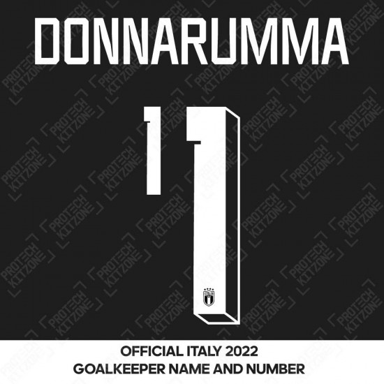 Donnarumma 1 (Official Italy 2022 Goalkeeper Shirt Name and Numbering)