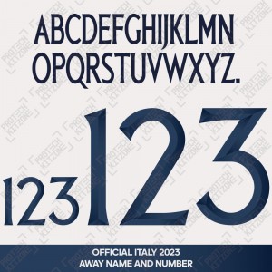 Official Italy 2023 Away Name And Numbering