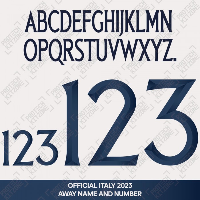 Official Italy 2023 Away Name And Numbering, Italy National Team, FIGC-23-AW-NNS, 