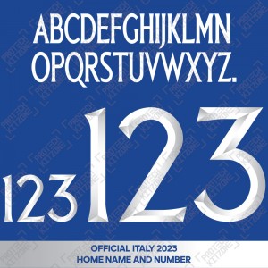 Official Italy 2023 Home Name And Numbering