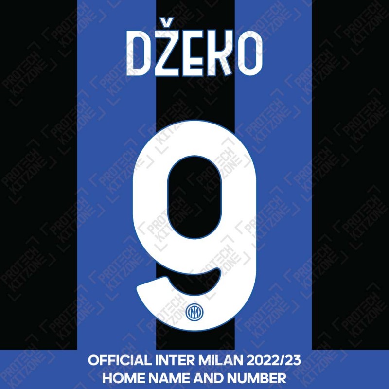 Džeko 9 (Official Inter Milan 2022/23 Home Club Name and Numbering)