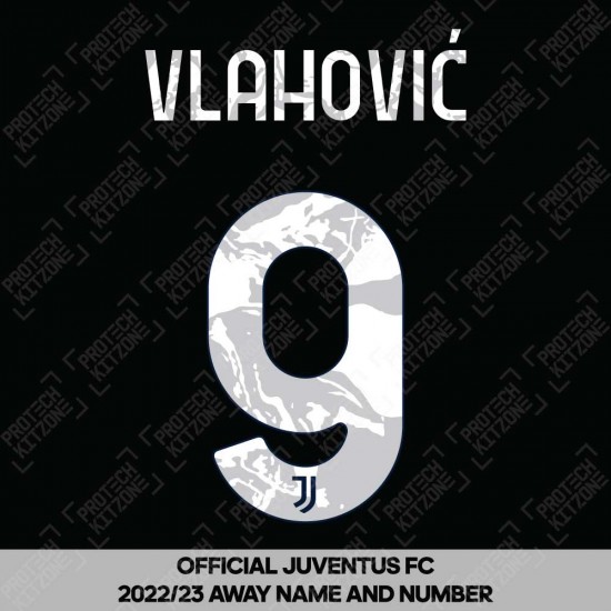 Vlahović 9 (Official Juventus 2022/23 Away/Third Name and Numbering)
