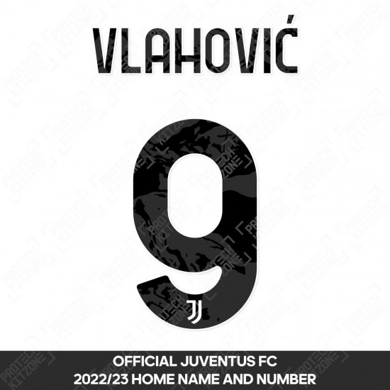Vlahović 9 (Official Juventus 2022/23 Home Name and Numbering)