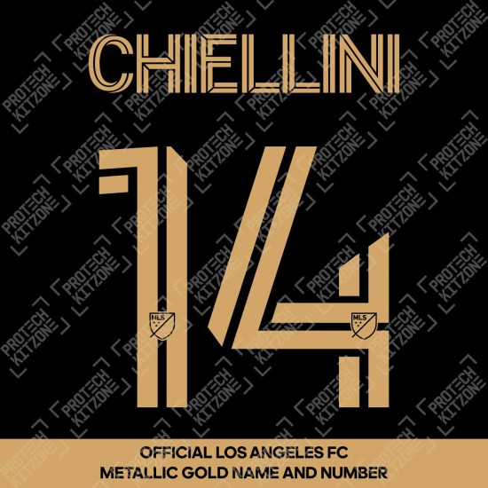 Chiellini 14 (Official LAFC Metallic Gold Name And Numbering)