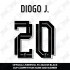 Diogo J. 20 (Official Liverpool FC Black Club Name and Numbering) - For 2022/23 Away Shirt 