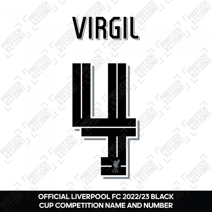 Virgil 4 (Official Liverpool FC Black Club Name and Numbering) - For 2022/23 Away Shirt 