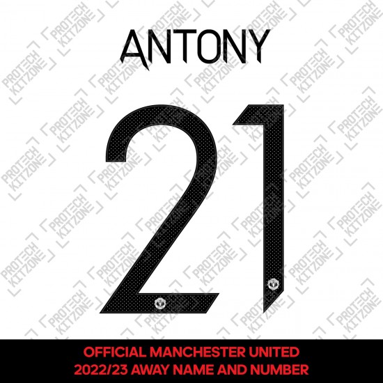 Antony 21 (Official Manchester United FC 2022/23 Away Name and Numbering - Sporting iD Ver.)
