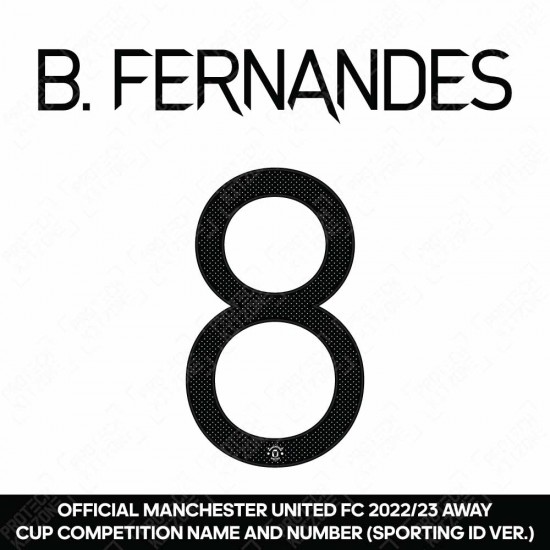 B. Fernandes 8 (Official Manchester United FC 2022/23 Away Name and Numbering - Sporting iD Ver.)