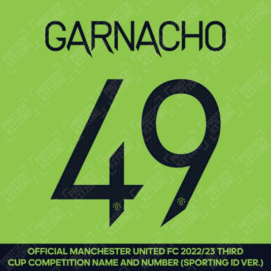 Garnacho 49 (Official Manchester United FC 2022/23 Third Name and Numbering - Sporting iD Ver.)