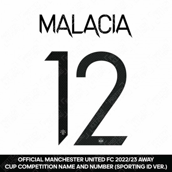 Malacia 12 (Official Manchester United FC 2022/23 Away Name and Numbering - Sporting iD Ver.)