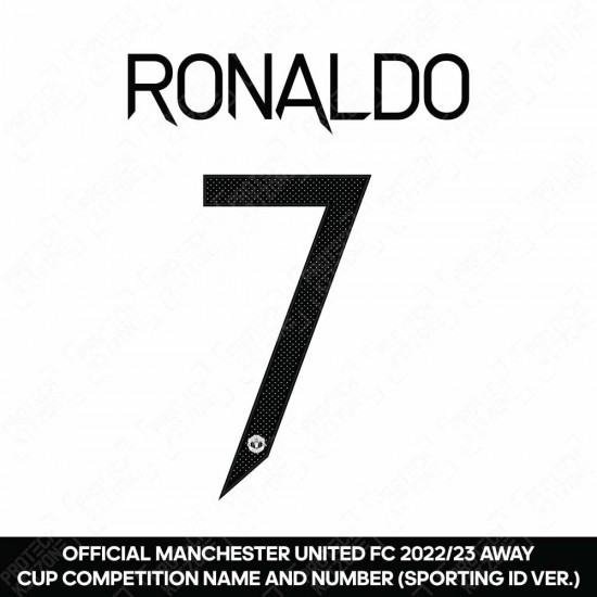 Ronaldo 7 (Official Manchester United FC 2022/23 Away Name and Numbering - Sporting iD Ver.)