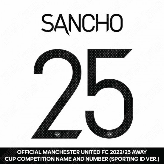 Sancho 25 (Official Manchester United FC 2022/23 Away Name and Numbering - Sporting iD Ver.)
