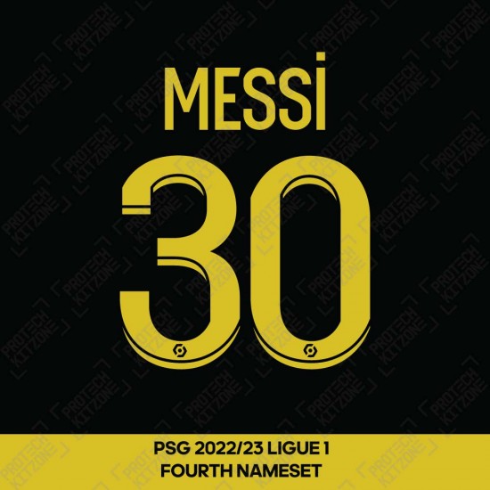 Messi 30 (Official PSG 2022/23 Fourth Ligue 1 Name and Numbering)