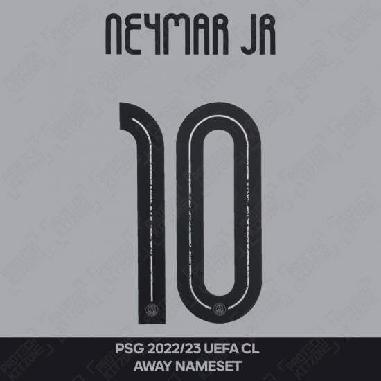 Neymar Jr 10 (Official PSG 2022/23 Away UEFA CL Name and Numbering)